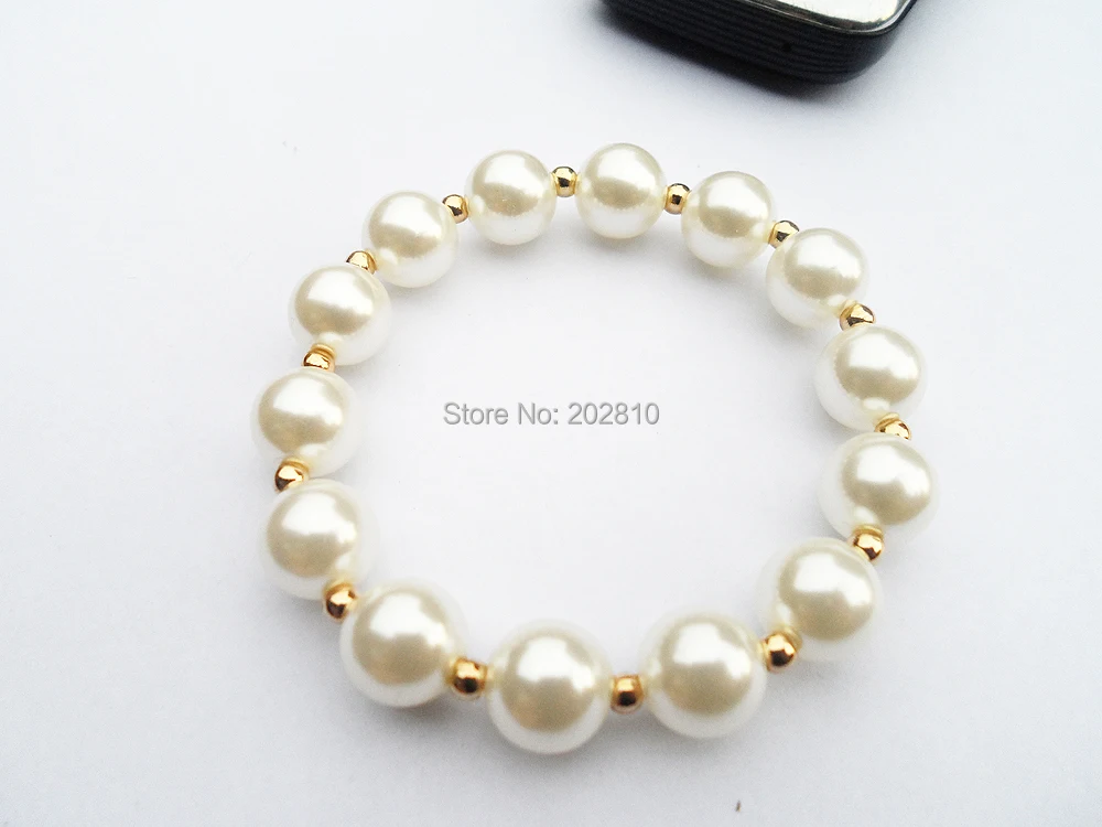 Горячая Распродажа низкая цена белый круглый жемчужный браслет 12 мм и ювелирные