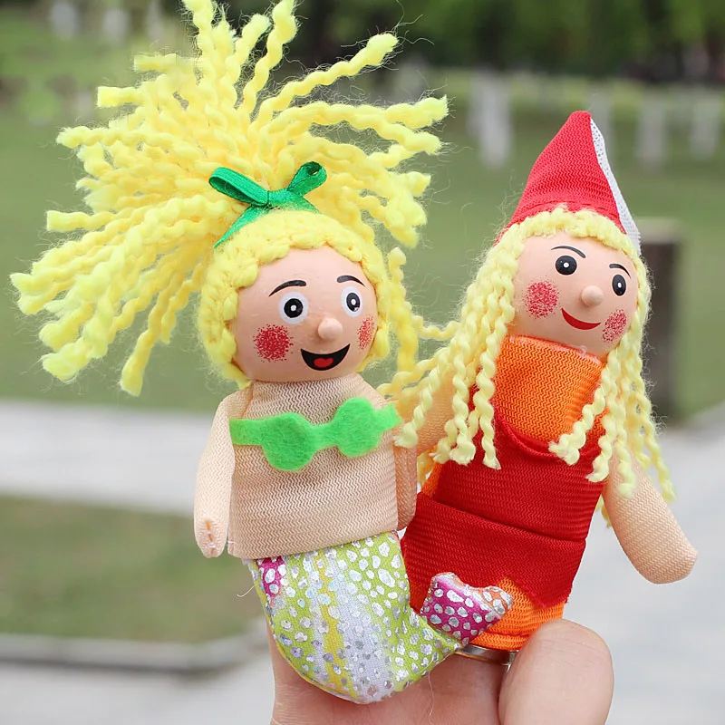 4pcs/lot Kids Funny Finger Puppets Toy Classic Children Figure Doll Mermaid Fairy Tale Story Telling Hand Puppet YH-17 | Игрушки и хобби