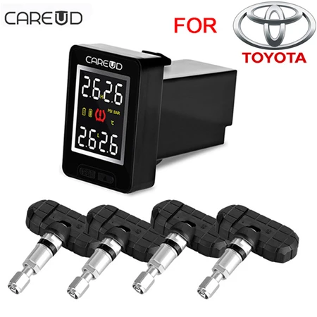 internal sensors U912 TPMS автомобильная система беспроводного мониторинга давления в шинах 4 внешних датчика и ЖК-дисплей Встроенный монитор для Toyota - Тип: internal sensors