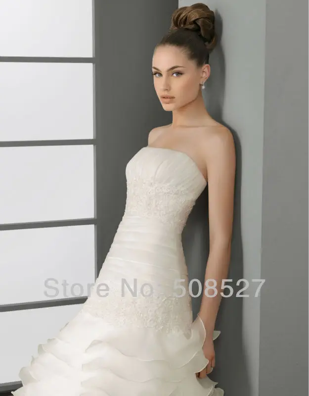 Халат де mariée 2016 на заказ белый / слоновая кость атласная аппликации-line