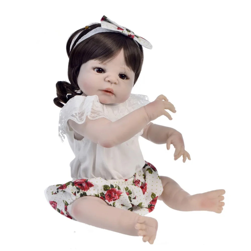 55 см полное Силиконовое боди Reborn Baby Doll игрушка винил новорожденных принцесса
