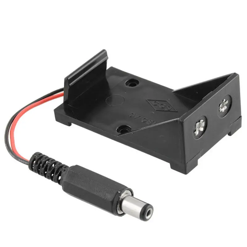 1pcs Battery Storage Clip Box Case Holder 9V Wire DC Plug 5.5 x 2.1mm For Arduino |