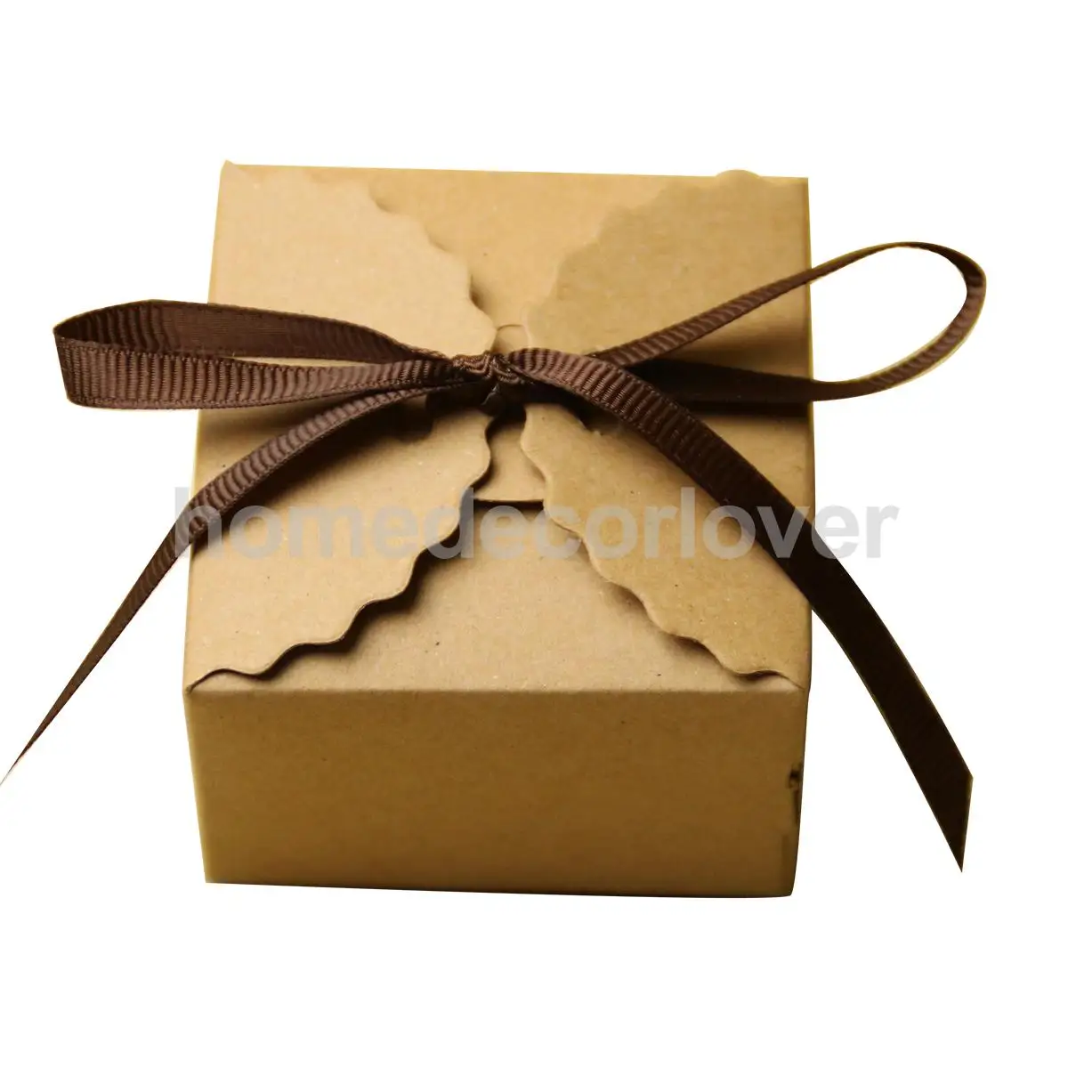 

50pcs Brown Shabby Square Sweets Candy Boxes Wedding Party Favor Gift Boxes