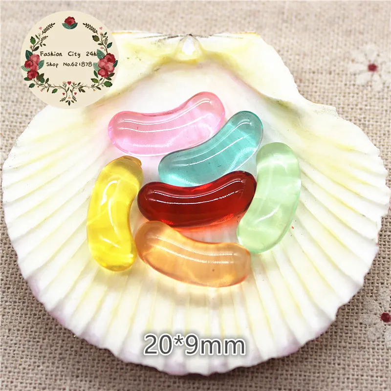 

20pcs Mix Colors Kawaii 3D Transparent Candy Resin Miniature Food Art Supply DIY Decorative Craft Scrapbooking,20*9mm