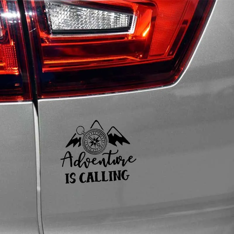 

YJZT 17.8CM*14.5CM Adventure Is Calling Vinyl Motorcycle Car Sticker Decals Black/Silver C13-000388