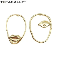 totasally women chic earrings trendy funny alloy lip eye facw earrings fashion female nova jewelry for party show
