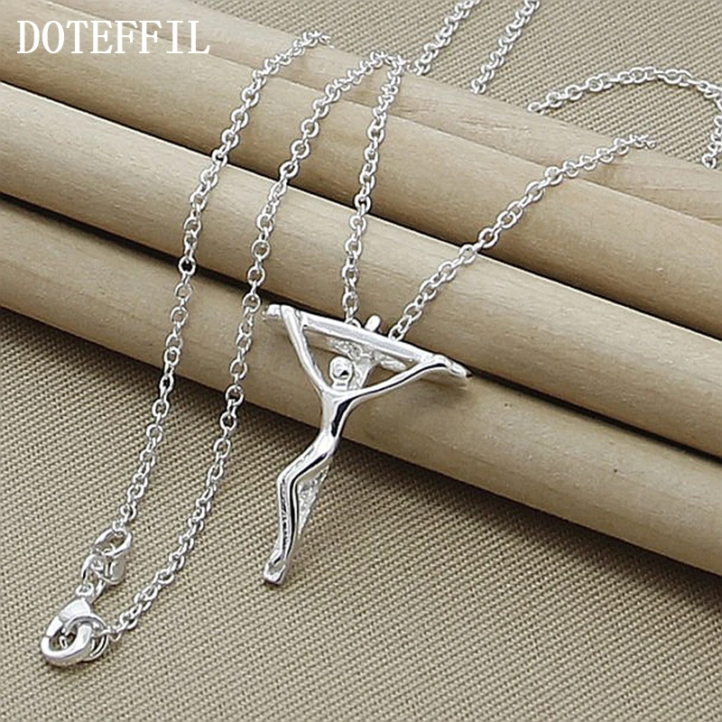 DOTEFFIL ожерелье с подвеской в виде Креста Иисуса из стерлингового серебра 925 пробы