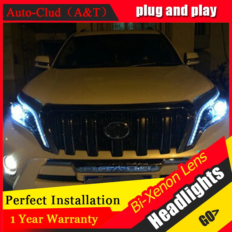 Авто Clud для 2014 2015 toyota prado ксеноновые фары Тюнинг автомобилей би ксенон объектив