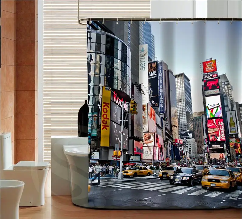 Занавеска для душа New York's times square классический декоративный сценический занавес