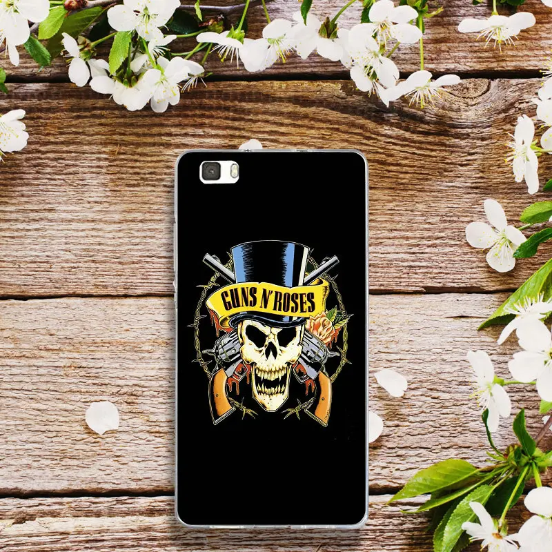 Чехол для телефона Camiseta Guns n Roses из мягкого ТПУ силикона с логотипом Huawei P8 P9 P10 P20 P30