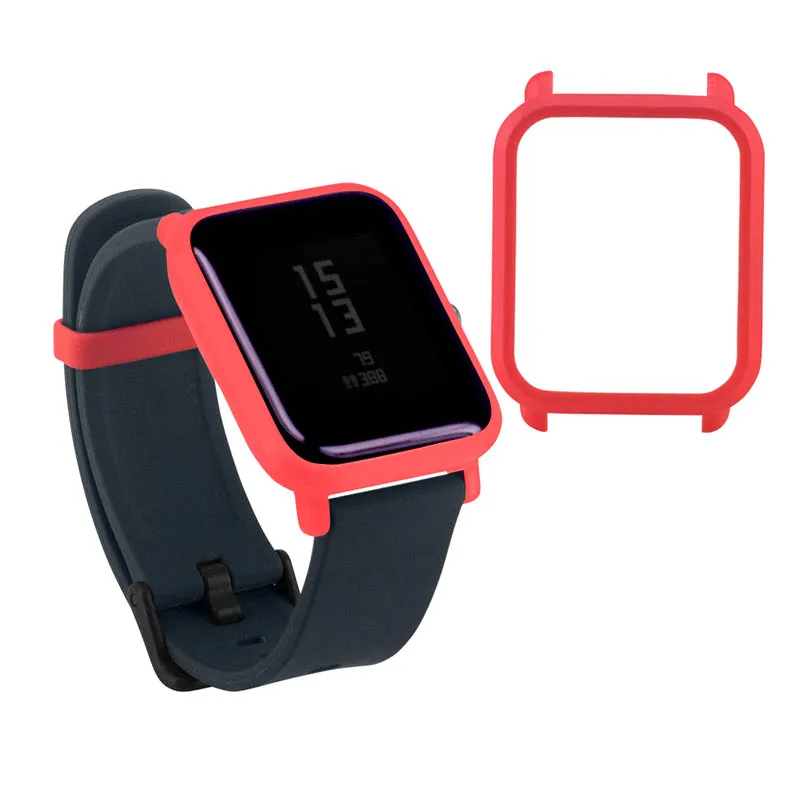 Red Цветной чехол для Xiaomi Huami Amazfit Bip Bit Молодежные часы жесткий пластиковый корпус защитный чехол для Xiaomi Huami Pc Рамка - Цвет: Red