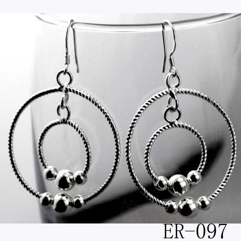 2017 vintage jewelry exquisite 925 sterling silver eardrop modern beautiful for female charm pendants ER-097 | Украшения и