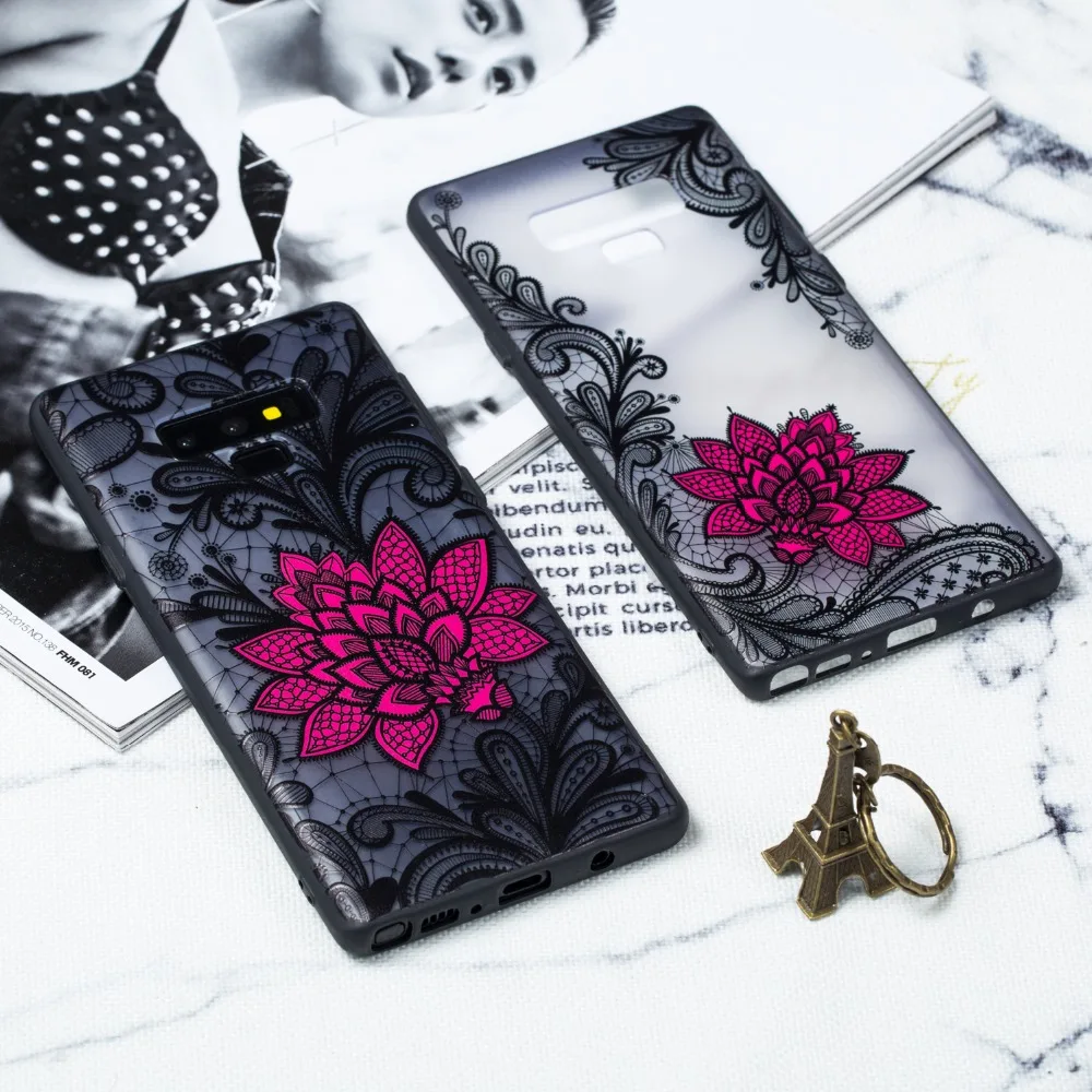 Sexy Floral Case for Samsung Galaxy Note 9 Cover fashion Hard PC+TPU Note9 |