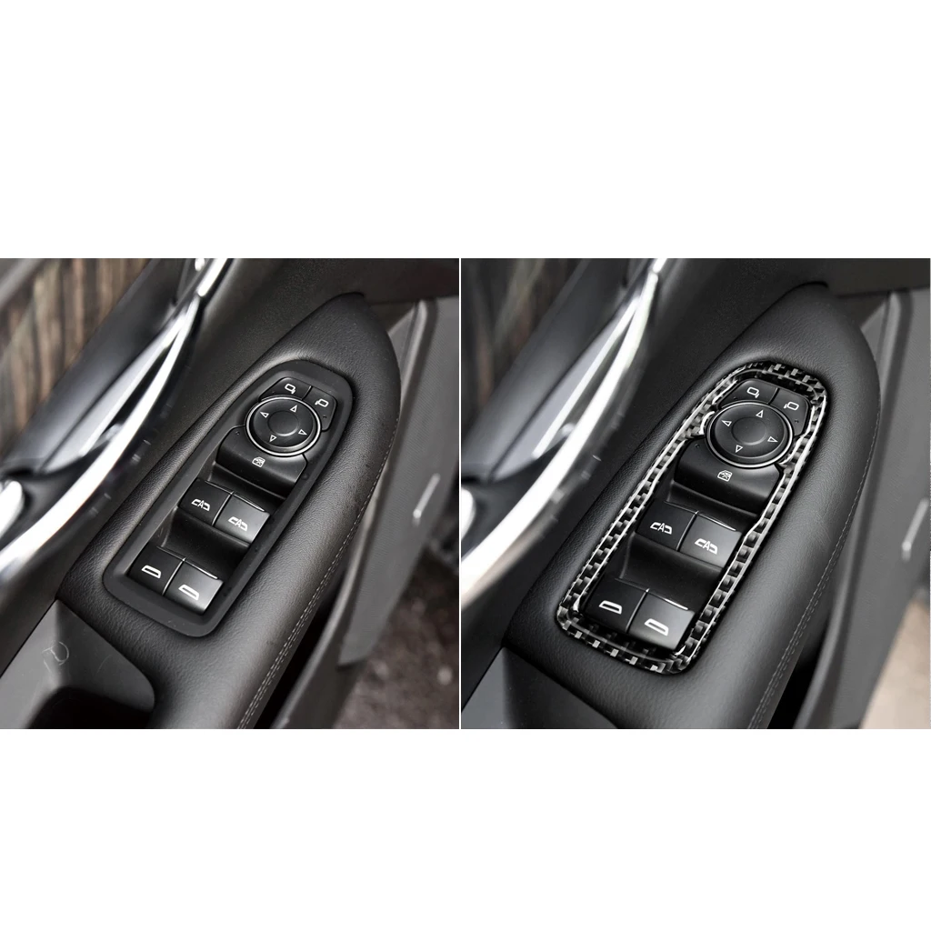 Для Cadillac XT5 2016 2019 углеродного волокна двери автомобиля переключатель окна рамка