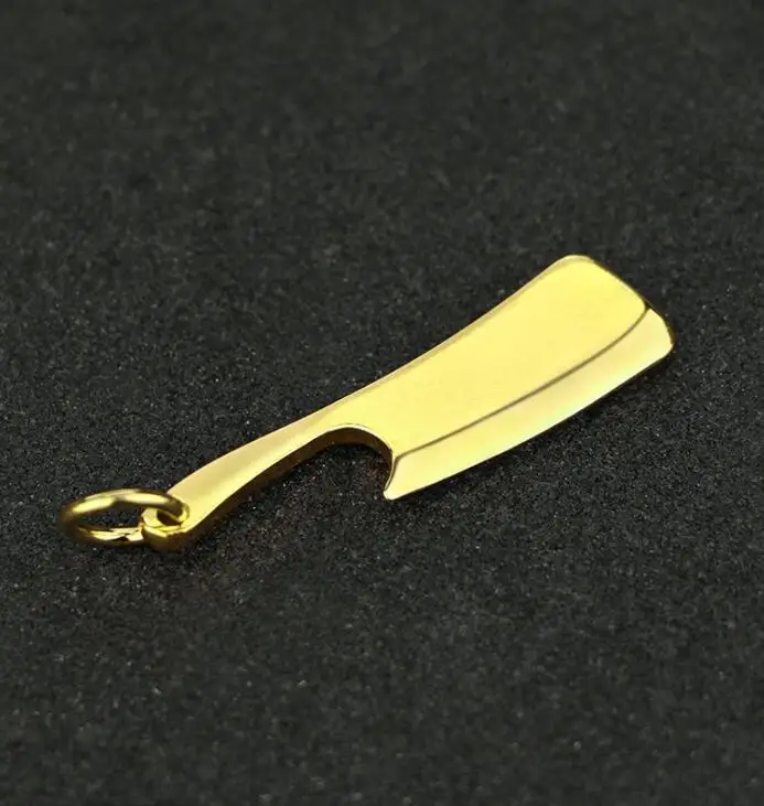 

Collectable Chinese Pure Brass Carved Kitchen knife Moral wealth Exquisite Small Pendant Statues
