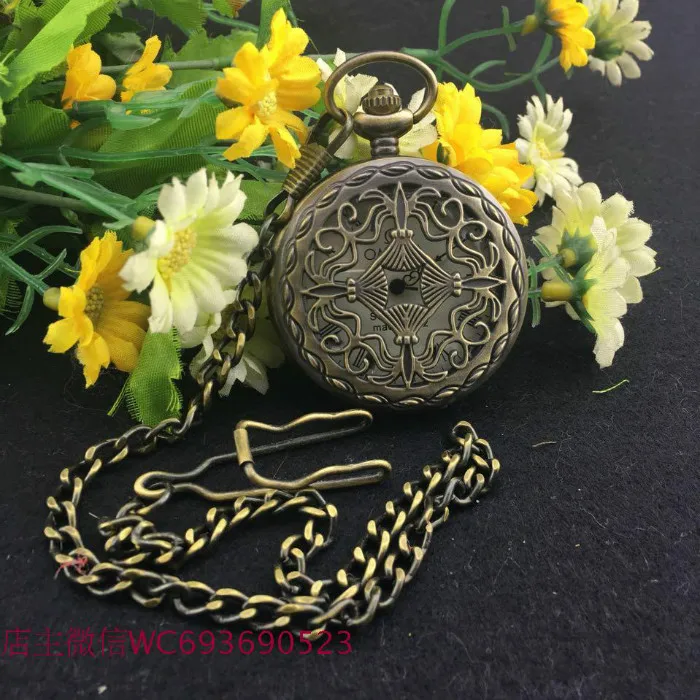 BA11 Китай коллекция Медная скульптура техники старые карманные часы Семья