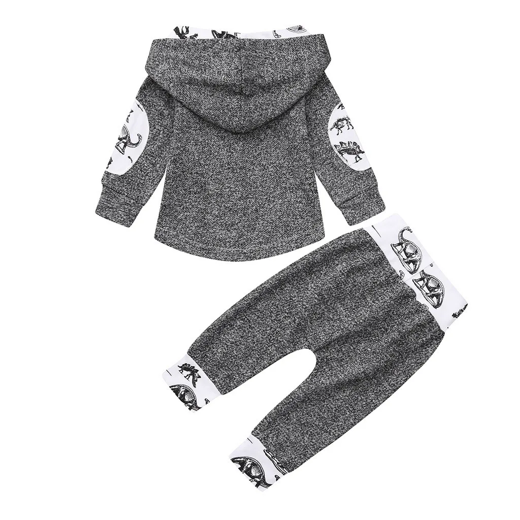 2018 Sale Fashion Infant Baby Boys Girls Dinosaur Print Hoodie Pullover Tops+Pants Outfits Set Christmas Clothing Gift Sets | Детская