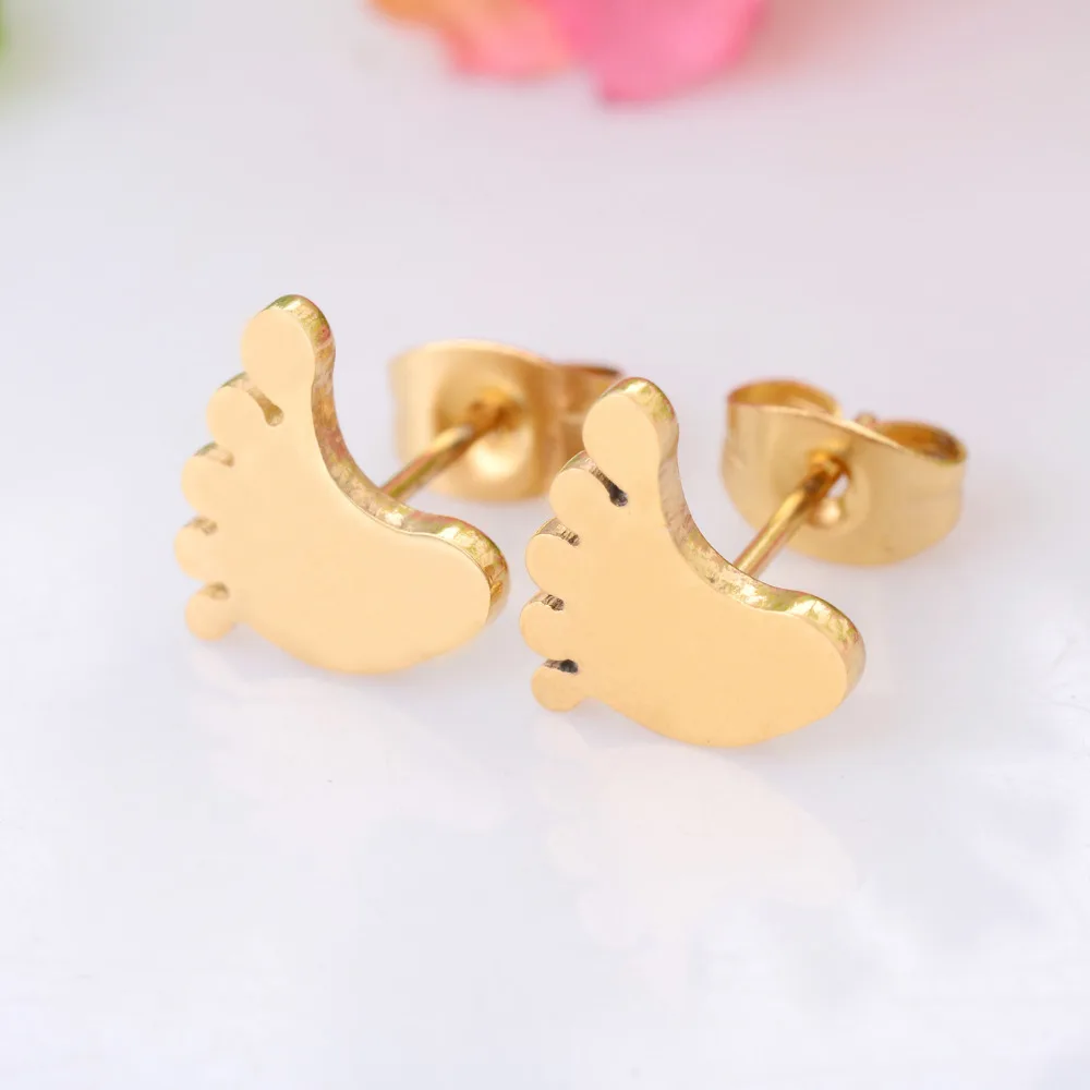 Высококачественные золотые серьги из нержавеющей стали модные серьги-гвоздики в