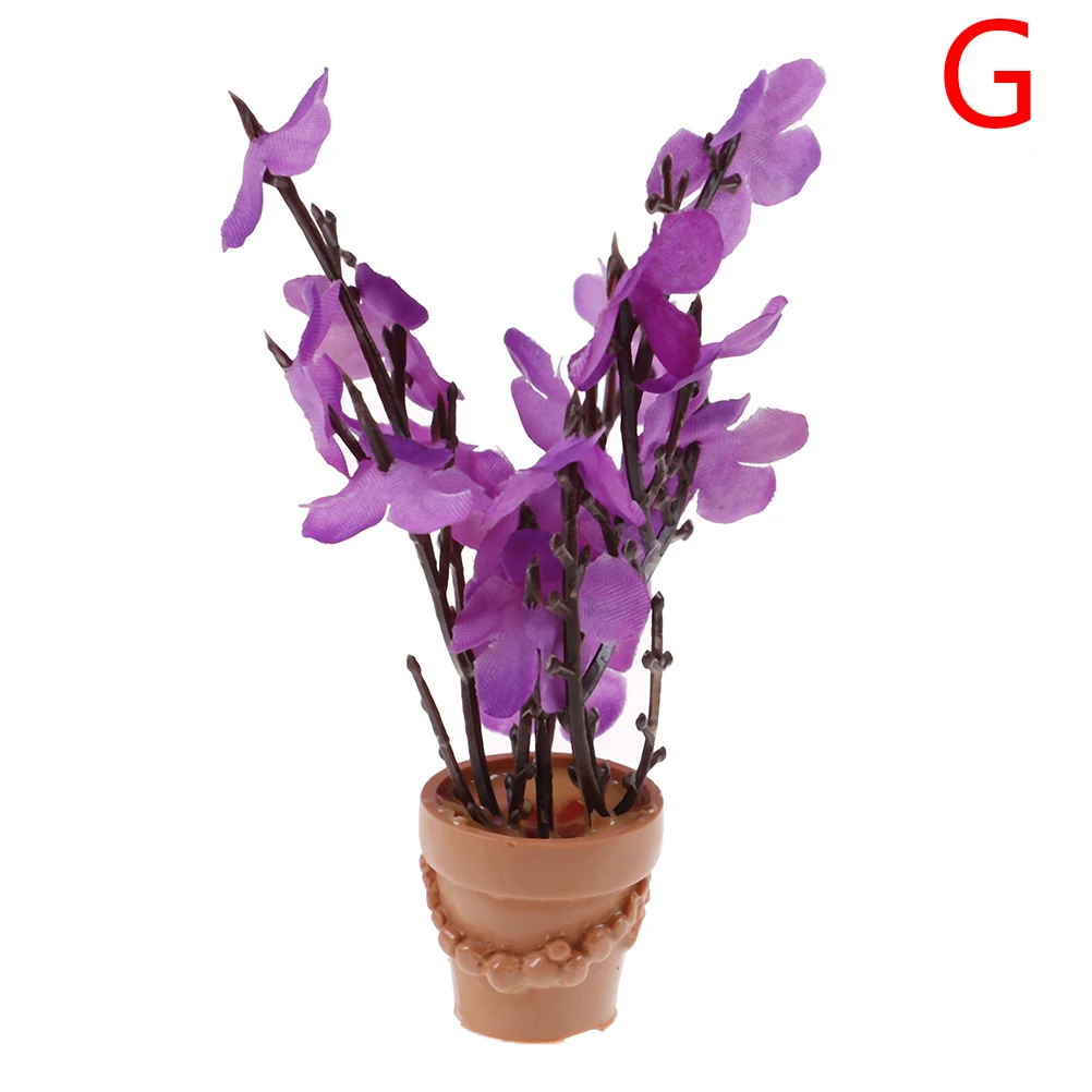 Коричневый 1/2PCS Искусственный мини кукольный домик миниатюра Противоударная заданяя Flower Pot в кукольных домиков для сада фей, аксессуар - Цвет: Коричневый