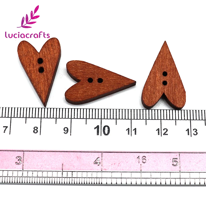 Lucia crafts 6 шт/48 шт 21*11 мм/24*15 мм 2-с отверстиями в форме сердца Деревянные Кнопки DIY Одежда Flatback Швейные аксессуары E0117