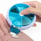 Круглый Портативный чехол для таблеток на 7 дней и неделю, контейнер для лекарств, органайзер для хранения, поворотный Чехол для таблеток, отдельный контейнер