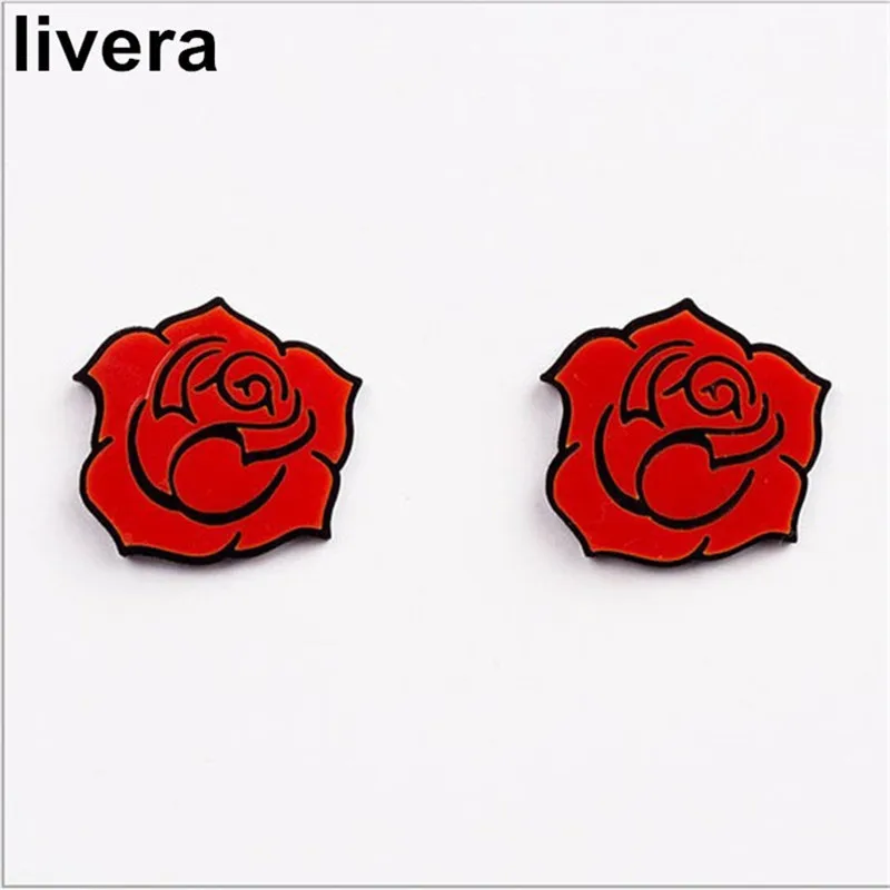 Ливера Новинка 2017 года Очаровательная Роза Серьги модные элегантные гвоздики