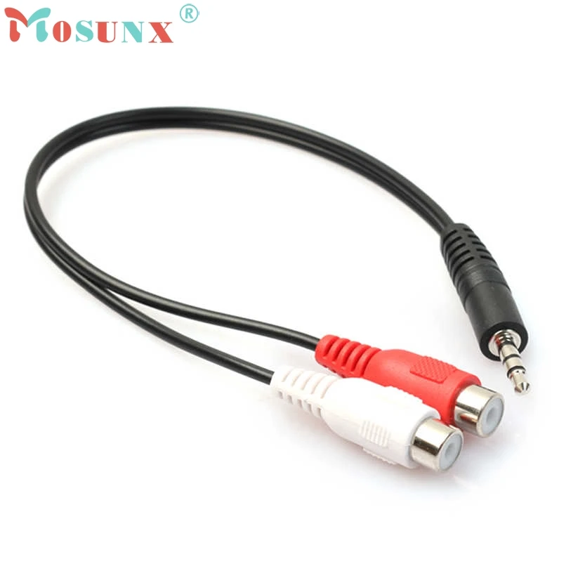 Levert Прямая поставка Новый 3 5 мм штекер RCA стерео Женский Кабель-адаптер y-кабель 25