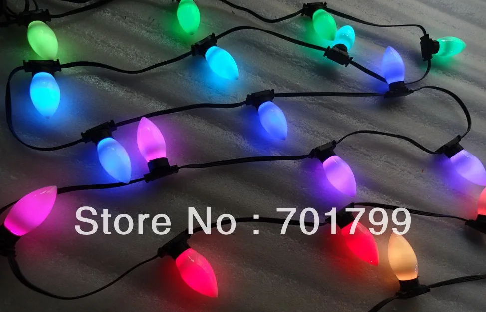 50 узлов DC12V WS2811 LED техницвета пикселей; водонепроницаемый, полный цвет с гладкой молочно-C9 крышка