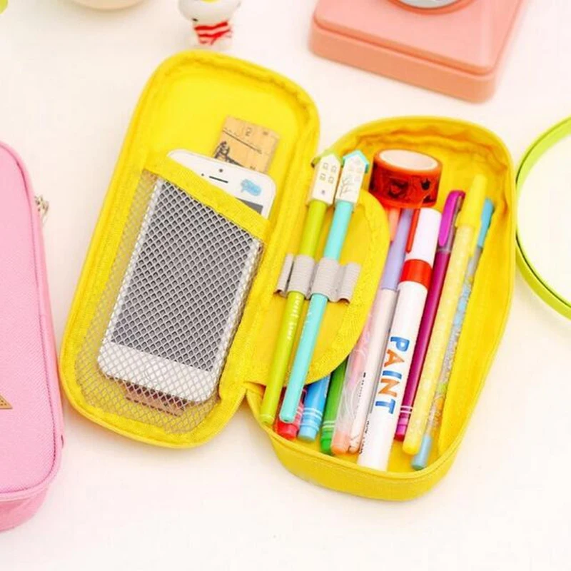 Корейский стиль конфетный цвет краткое холст Карандаш Чехол