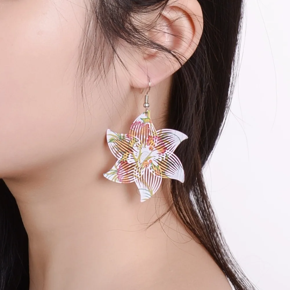 Pinksee модная свисающая серьга с деревом жизни и Цветок Кулон Винтаж для женщин Jewelry