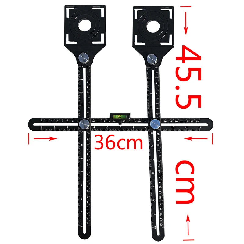 

Multifunctional Tiling Tool Multi Angle Measuring Ruler Folding Ruler Tile Hole Locator Universal Adjustable Perforated