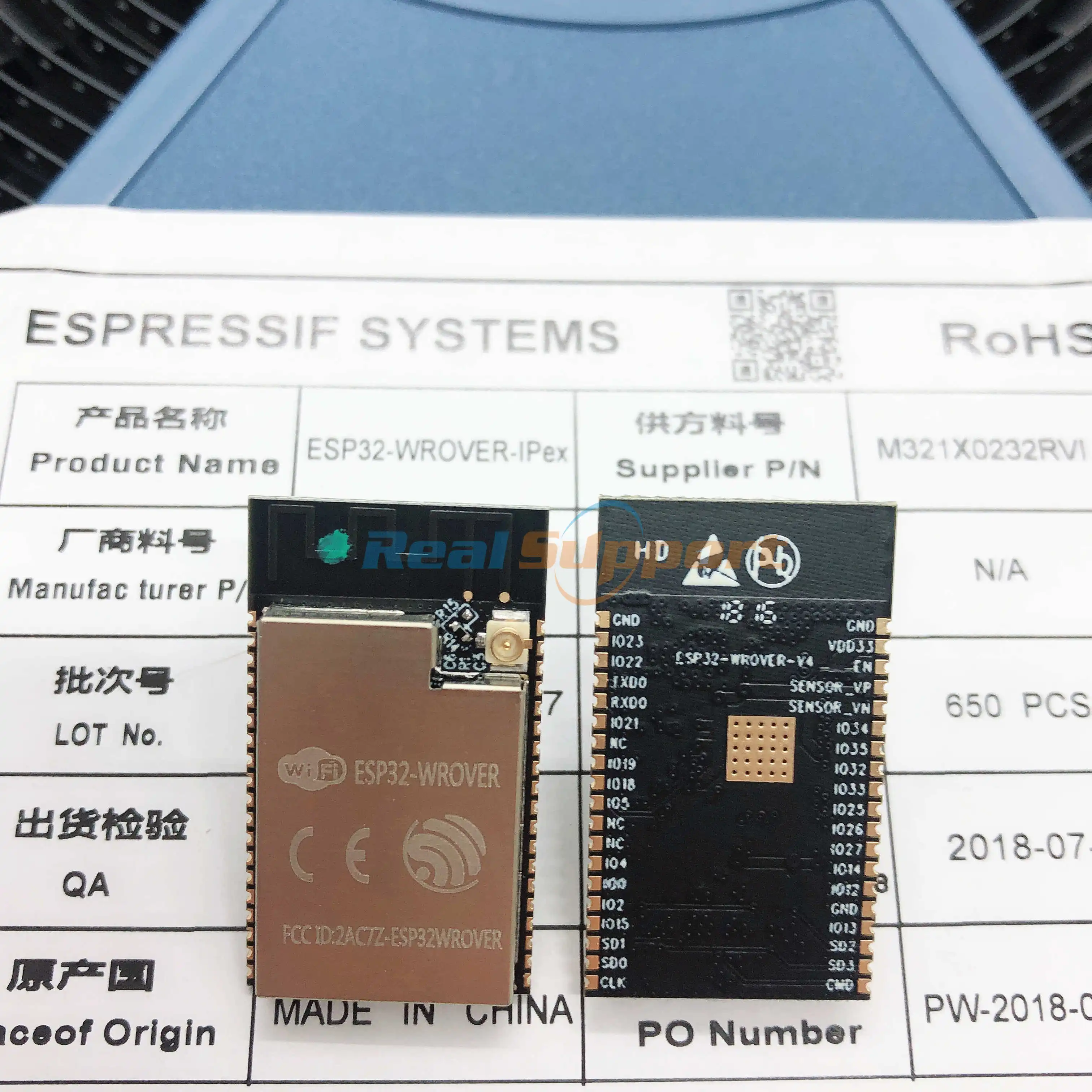 Флэш память ESP32 WROVER I WiFi флэш MCU 4 мб SPI 8 PSRAM IPEX оригинальная антенна Espressif|Запасные