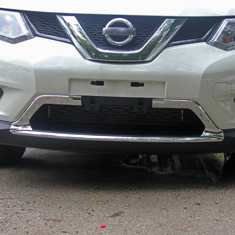 2 шт. ABS Хром Передняя средняя сетка орнамент крышка планки для Nissan X Trail Rogue T32 2014 2015