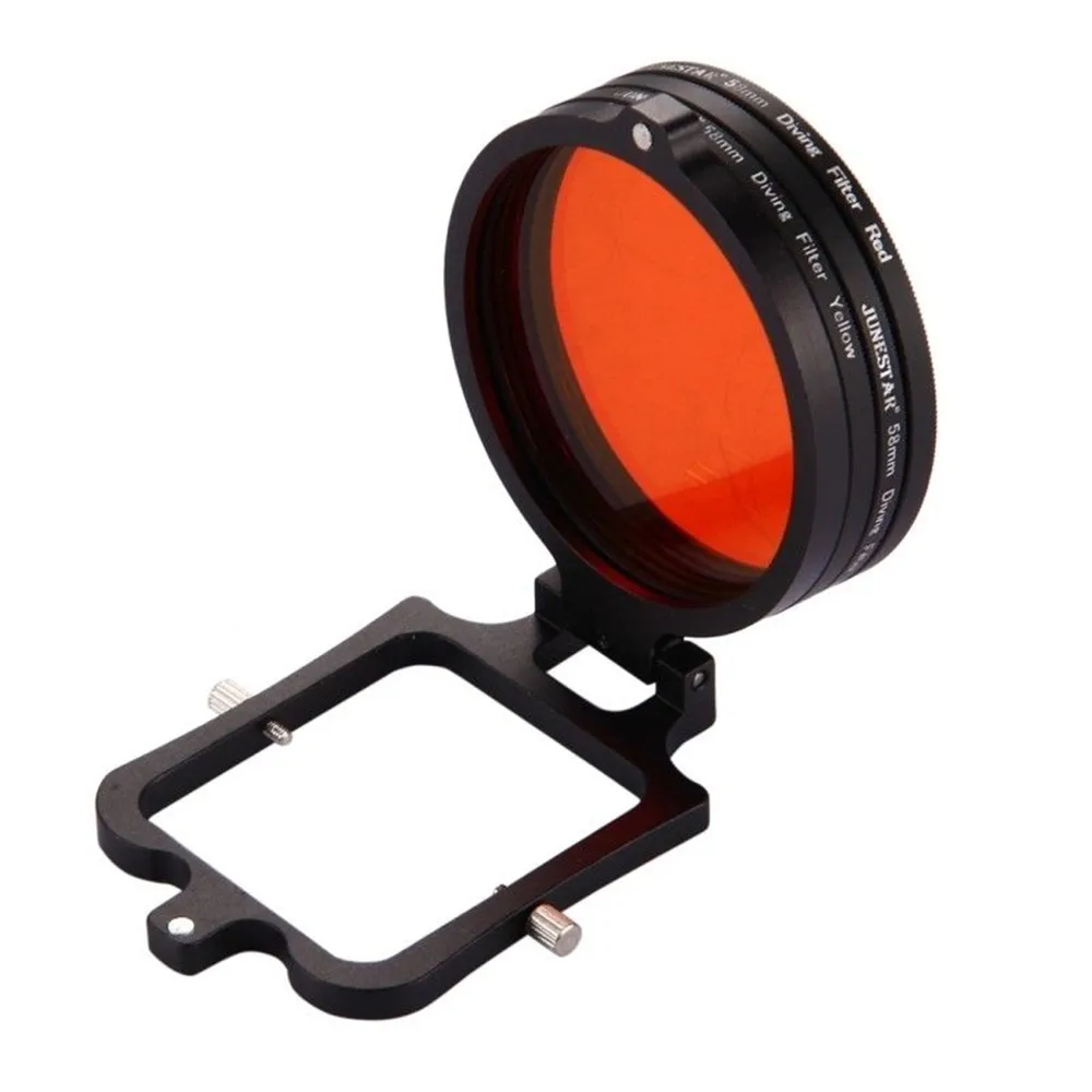58mm Yellow Red Magenta Diving filter + 58 mm lens cap adapter ring for GoPro Hero 5 6 7 waterproof housing case | Электроника