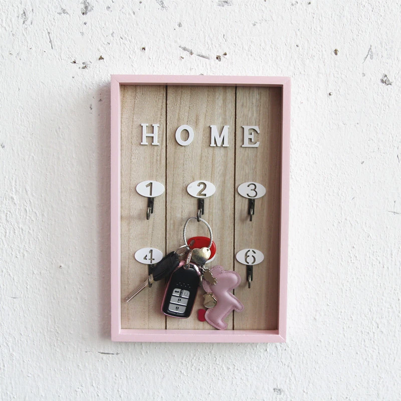 Домашний Настенный декор ручной работы деревянный крюк для ключей ящик хранения