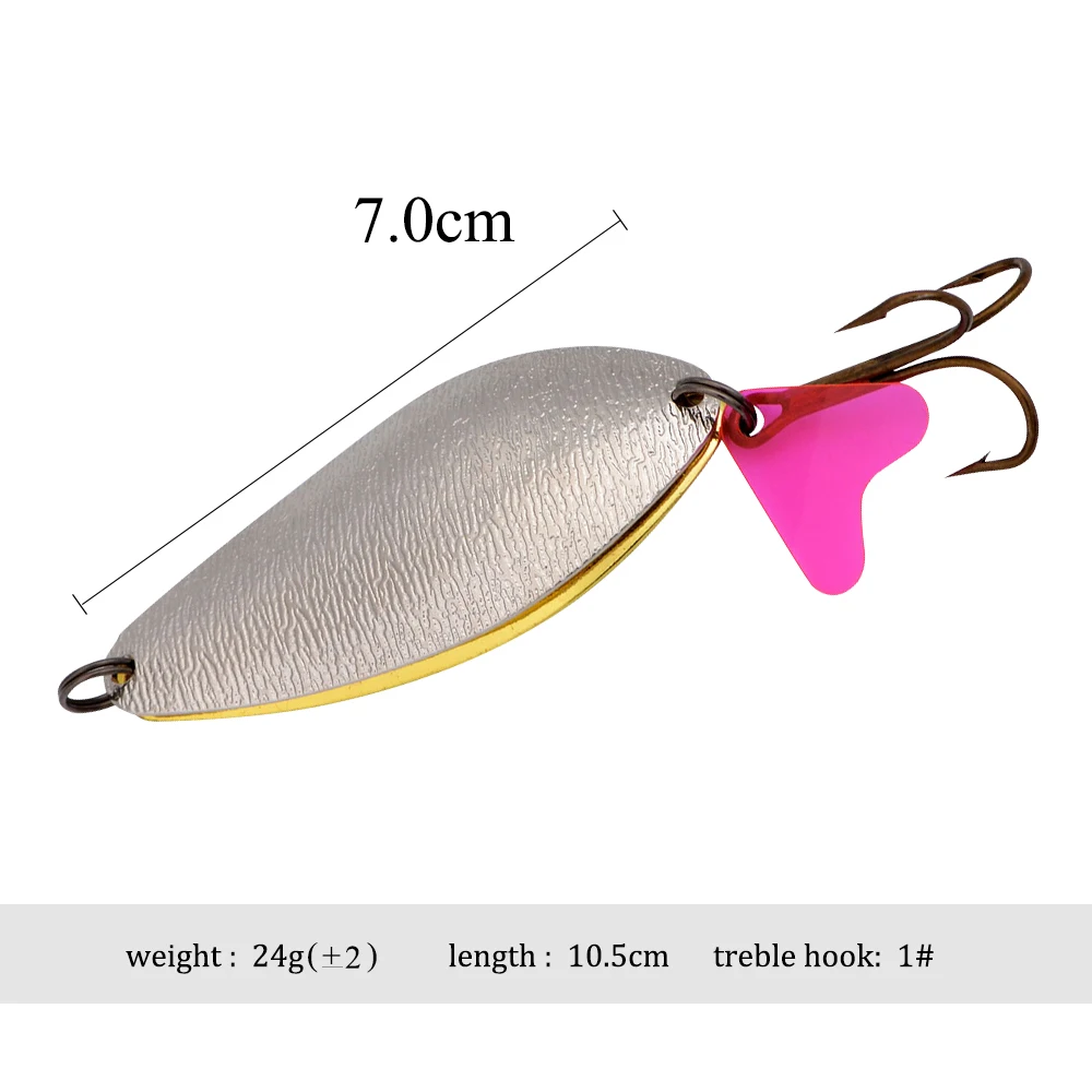 FTK Fishing Lure Spoon 1PC 7cm/24g With 1# Treble Hook Bass CrankBait Crank Bait Pesca Tackle | Спорт и развлечения