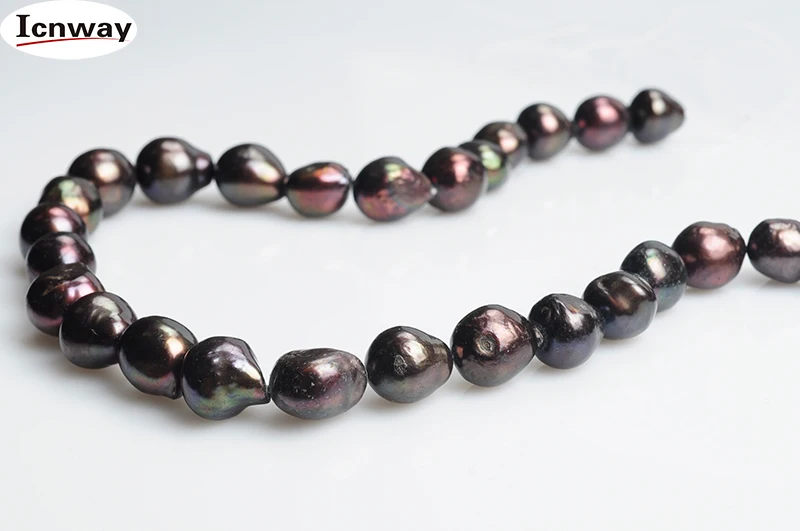 

Natural Freshwater Pearl red black 12-15mm baroque For Jewelry Making 15inches DIY necklace bracelet FreeShipping Wholesale