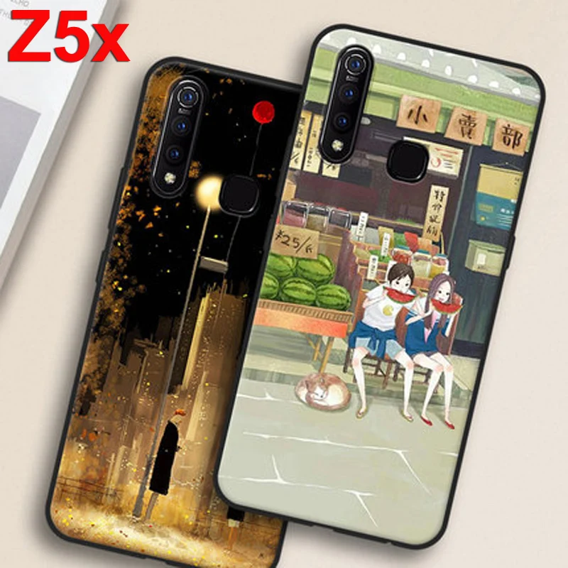 

Чехол-бампер s для vivo Z5x, чехол для телефона из мягкого силикона и ТПУ с рисунком девушки из аниме для vivo Z5 x V1911A, чехол-накладка s vivo Z5x