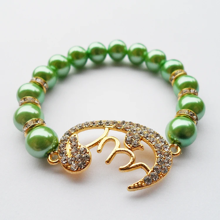 2020 новый стиль зеленый жемчуг мусульманская мала молитвенные бусины браслеты