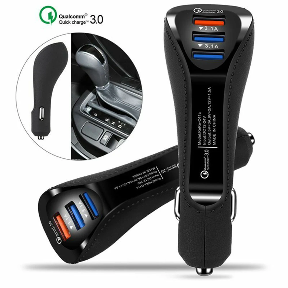 3.1A QC3.0 три USB порта новое автомобильное быстрое зарядное устройство