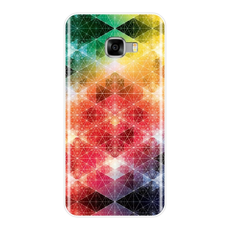 Мягкая задняя крышка для Samsung Galaxy C5 C7 C8 геометрический красочный красивый крутой