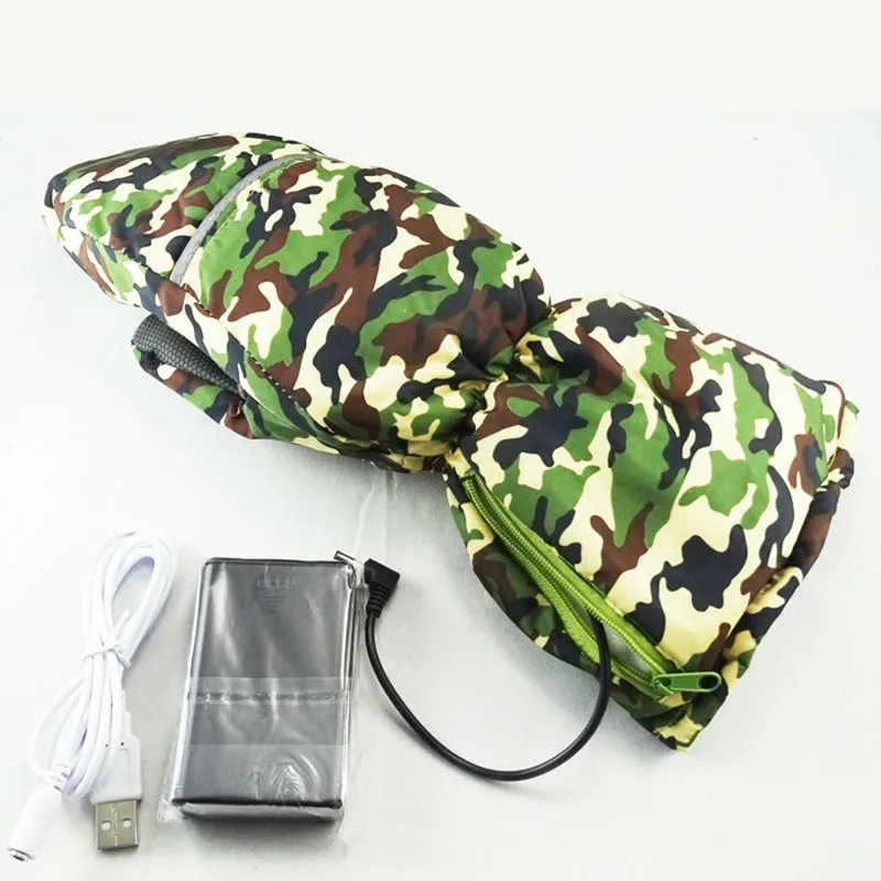 Camo Камуфляжные теплые варежки, электрические снежные варежки, мотоциклетные лыжные гетры для рук, электрический нагреватель, варежки, нордическая Охота ходьба на лыжах, снаряжение - Цвет: Camo