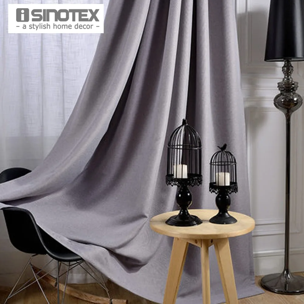 

iSINOTEX Flat Window Curtain Solid 70% Blackout Polyester&Linen Drapes Panel For Living Room Bedroom 1PCS/Lot