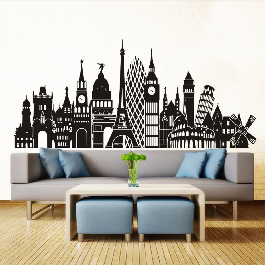 DCTOP европейские города декорации наклейка на стену декоративные виниловые