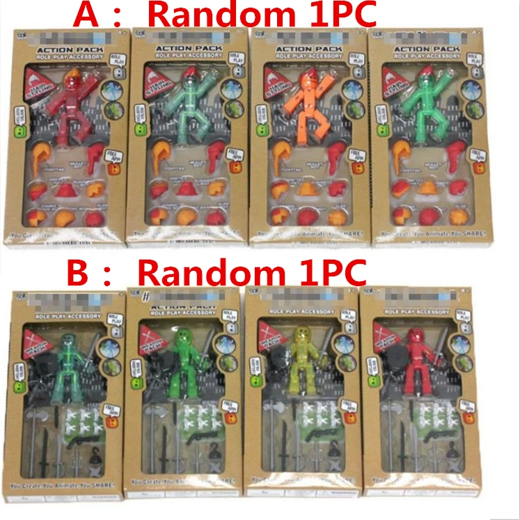 B-Random color 1PC Игрушка-стикбот на присоске DIY липкий робот Anima Z экран анимация студия экшн-фигурка игрушка детская игра игрушки для детей подарок на день рождения - Цвет: B-Random color 1PC