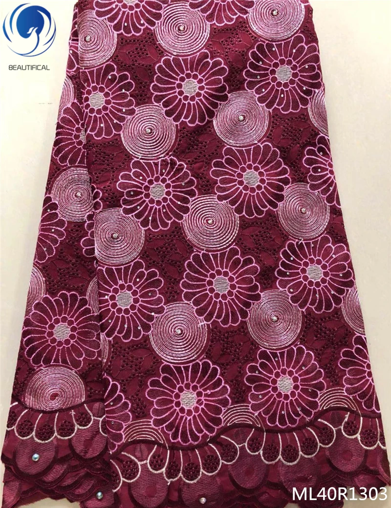 

BEAUTIFICAL flower cotton lace embroidery lace african swiss voile lace african wedding fabric 5yards/lot free shipping ML40R13