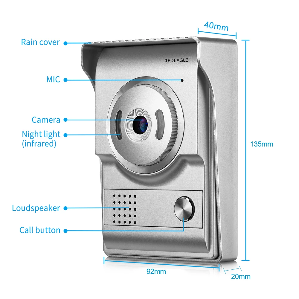 Redeagle 700TVL Цвет телефон двери Камера открытый вход блока машины для 4-провода телефон видео домофон Система контроля доступа