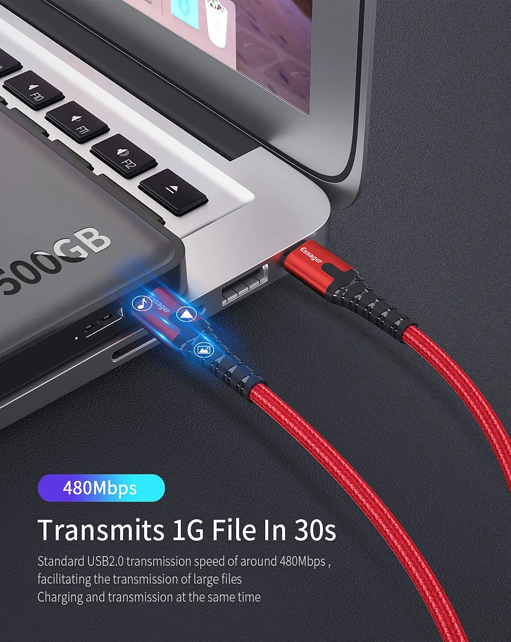 Кабель Essager 60W 3A usb type C-usb type C для быстрой зарядки samsung type-c USbC PD зарядное устройство для Macbook USB-C кабель usb type C