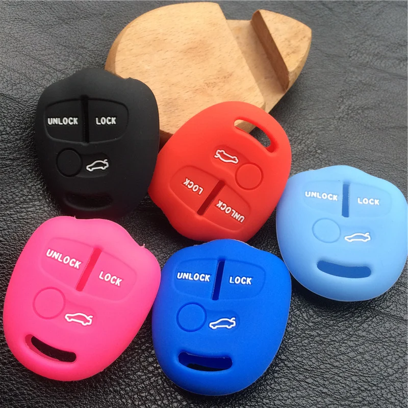 

silicone car key fob cover case set skin protector for Mitsubishi ASX Outlander Lancer EX Galant Pajero 3 buttons remote Keyless