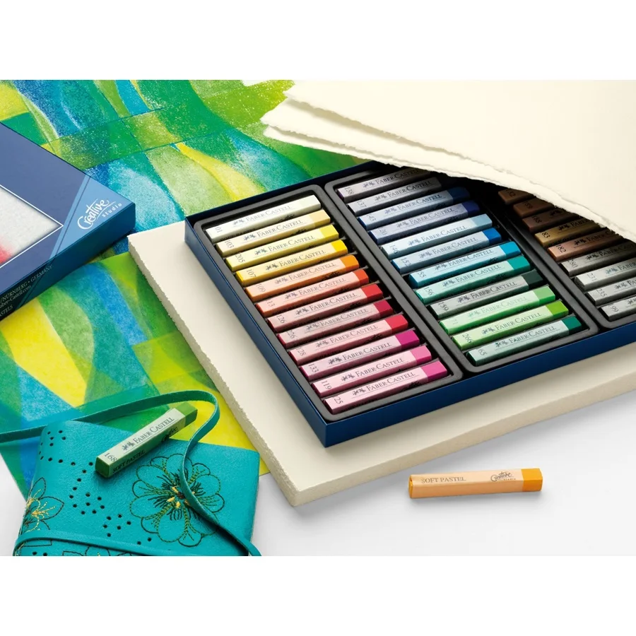 Faber-Castell пастельный палка 12/24/36/48/72 Цвета окрашенная Мел восковой Цвета синий коробка масло Пастель мягких пастельных Blando для творчества
